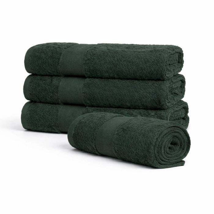 Egyptisk bomulds håndklæde - 100% egyptisk bomuld - 50x100 cm - Orkidé - Mørkegrøn