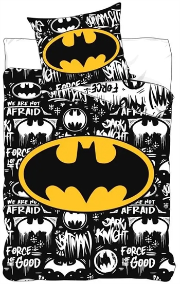 #2 - Batman sengetøj - 140x200 cm - Dynebetræk med 2 i 1 design - 100% bomulds sengesæt