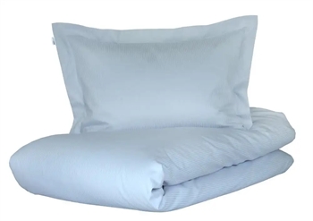 Blåt sengetøj 140x220 cm - 100% egyptisk bomuldssatin - Turiform sengetøj - Sengesæt med smalle striber -
