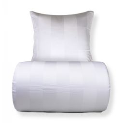 Sengetøj - 100% bomuldssatin - Hvide brede striber 