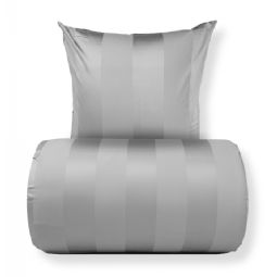 Sengetøj - 100% bomuldssatin - Grå brede striber 