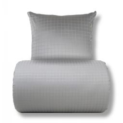 Sengetøj - GOTS certificeret økologisk bomuldssatin - Grå jacquardvævede tern