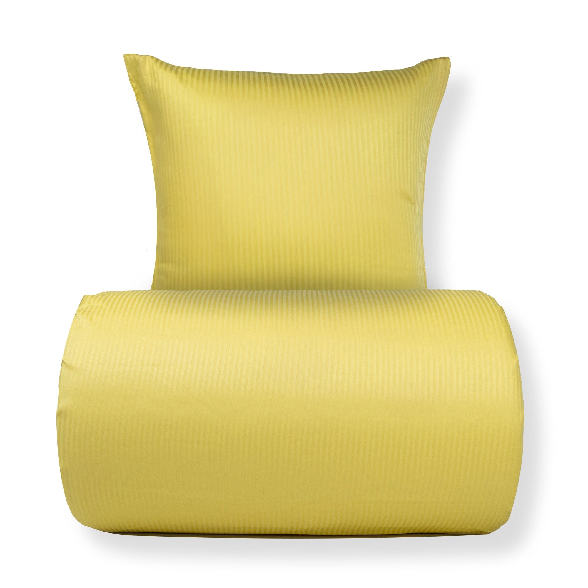 Sengetøj - Egyptisk bomuld - Gule jacquardvævede striber