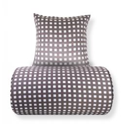 Bambus sengetøj - 100% bambus - Grå ternet