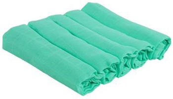 Billede af Stofbleer - 5 stks. Grønne stofbleer i 100% bomuld - Borås Cotton - 50x70 cm.