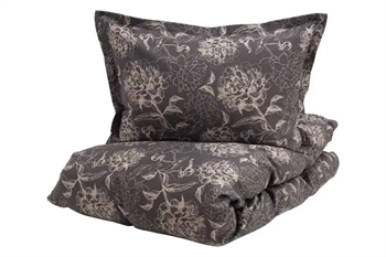 Billede af Sengetøj 200x220 cm - Aila black - 100% bomuldssatin - Borås Cotton dobbelt sengesæt