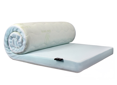 Billede af Topmadras 7 zoner 90x200 cm - Højde på 7 cm - Antibakterielt betræk med aloe verea - Memoryskum top madras til enkelt seng - By Borg