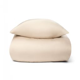 Bambus sengetøj - 100% Naturligt bambus - Nature By Borg - Beige satinvævet dynebetræk