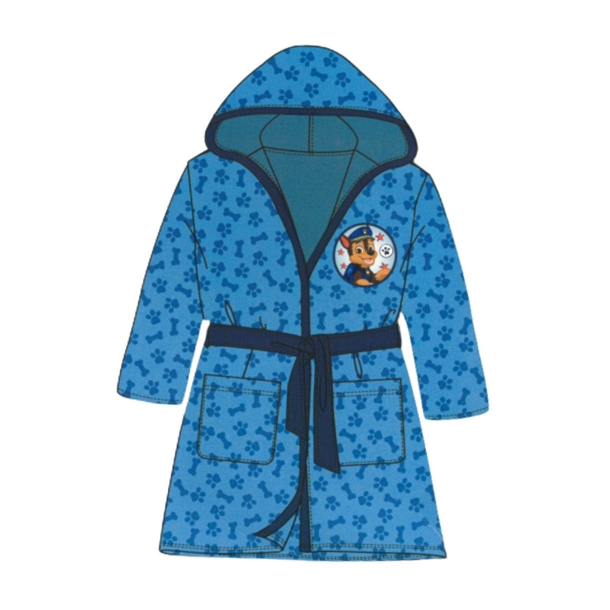 Børne badekåbe - Str. 3-4 år - Paw Patrol morgenkåbe til børn - Blå