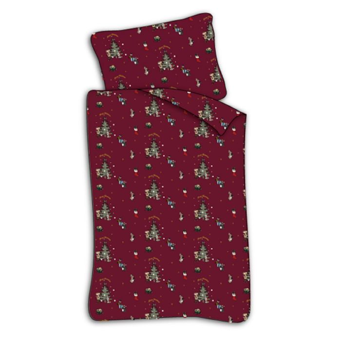 Baby julesengetøj 70x100 cm - Jule sengesæt med julemus som pynter op - Christmas Eve - 100% blødt bomulds sengelinned