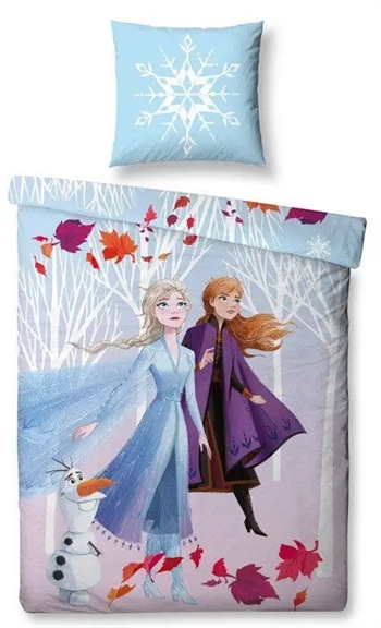 Billede af Frozen Junior sengetøj 100x140 cm - Frost junior sengesæt - 100% bomuld