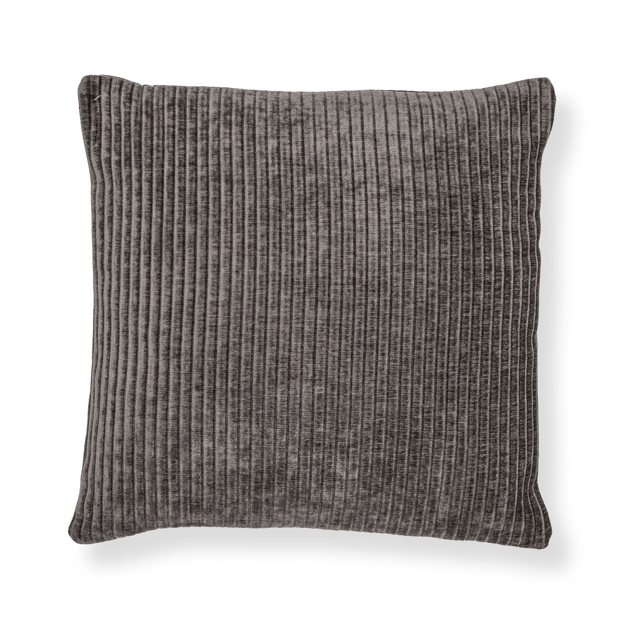 Pyntepude 45x45 cm - Mørkegrå sofapude med fløjls look - Blød pude til sofaen - Borg Living