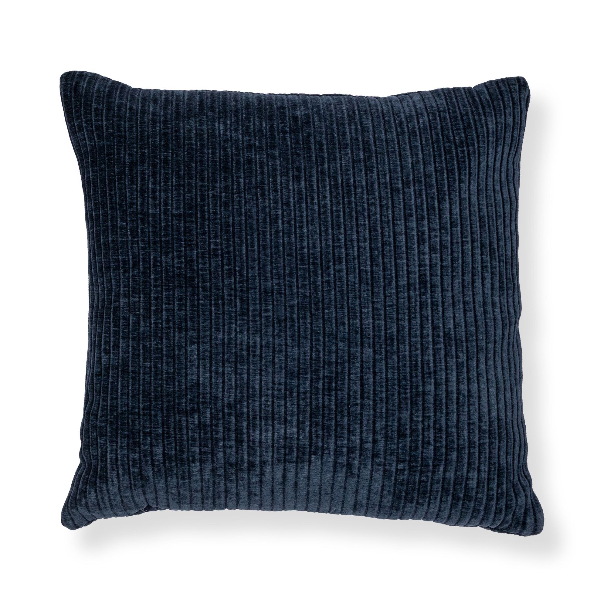 Pyntepude 45x45 cm - Mørkeblå sofapude med fløjls look - Blød pude til sofaen - Borg Living