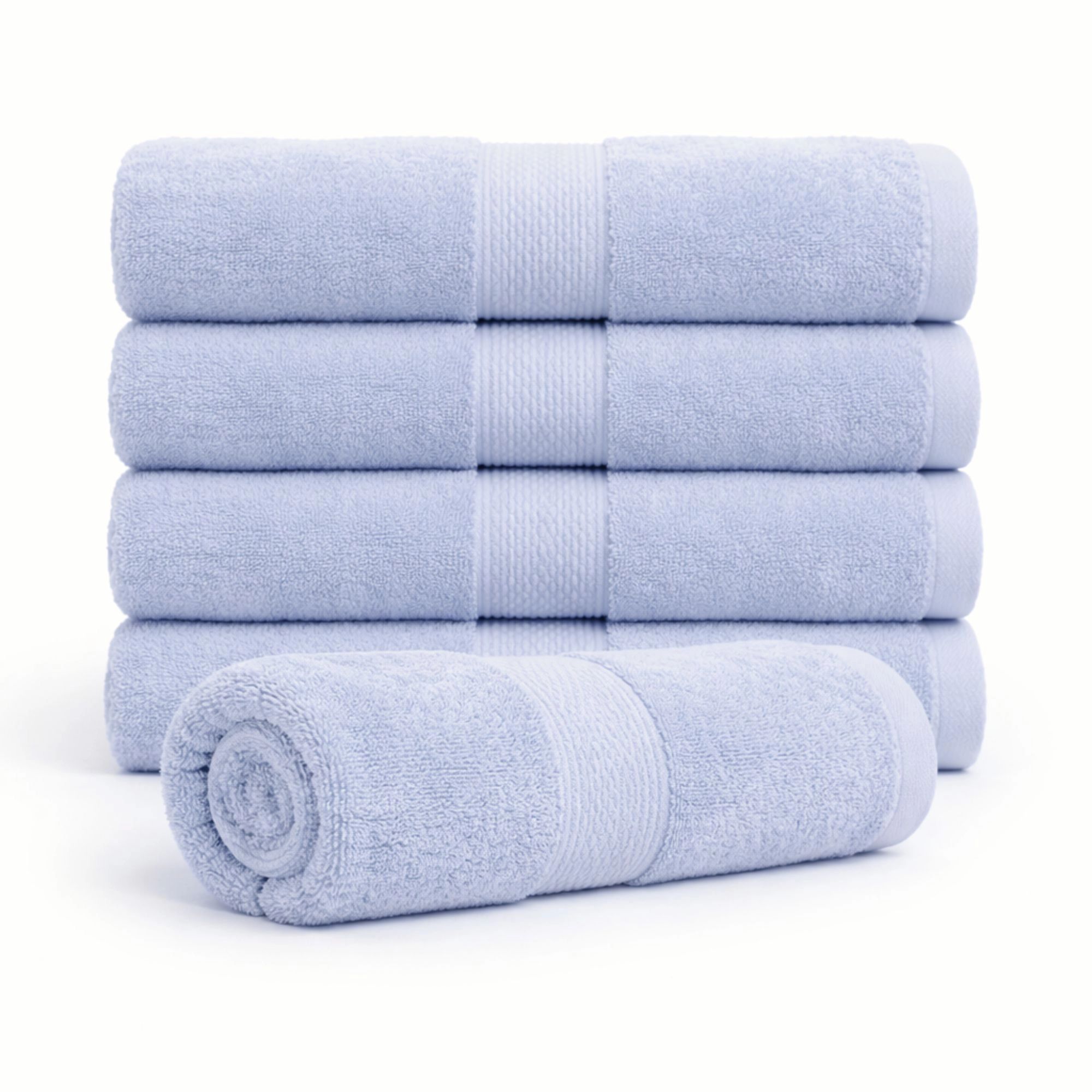 Bomulds håndklæde - 100% bomuld - Badehåndklæde 70x140 cm - Diamant - Lyseblå