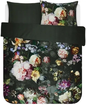 #2 - Sengetøj 200x220 cm - Fleur Green - Vendbar dobbelt dynebetræk - 100% bomuldssatin - Essenza sengetøj