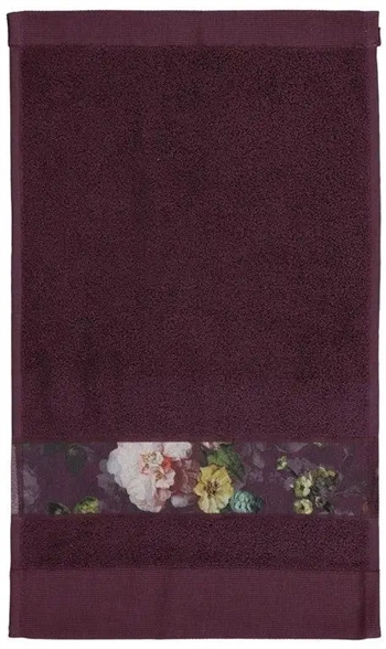 Se Essenza Fleur - Badehåndklæder - 70x140 cm - Lilla - 100% bomuld - Håndklæder fra Essenza hos Dynezonen.dk