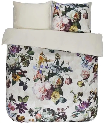 6: Sengetøj dobbeltdyne 200x200 cm - Fleur Ecru - Vendbar sengesæt - 100% bomuldssatin - Essenza sengetøj