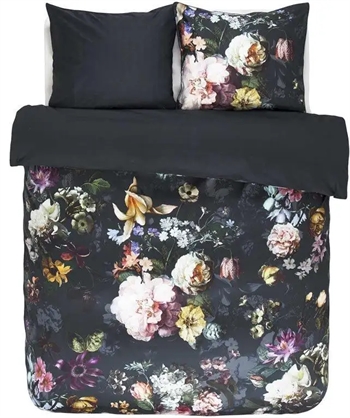 3: Blomstret sengetøj 200x200 cm - Fleur Nightblue - Blåt sengetøj - 2 i 1 design - 100% bomuldssatin - Essenza