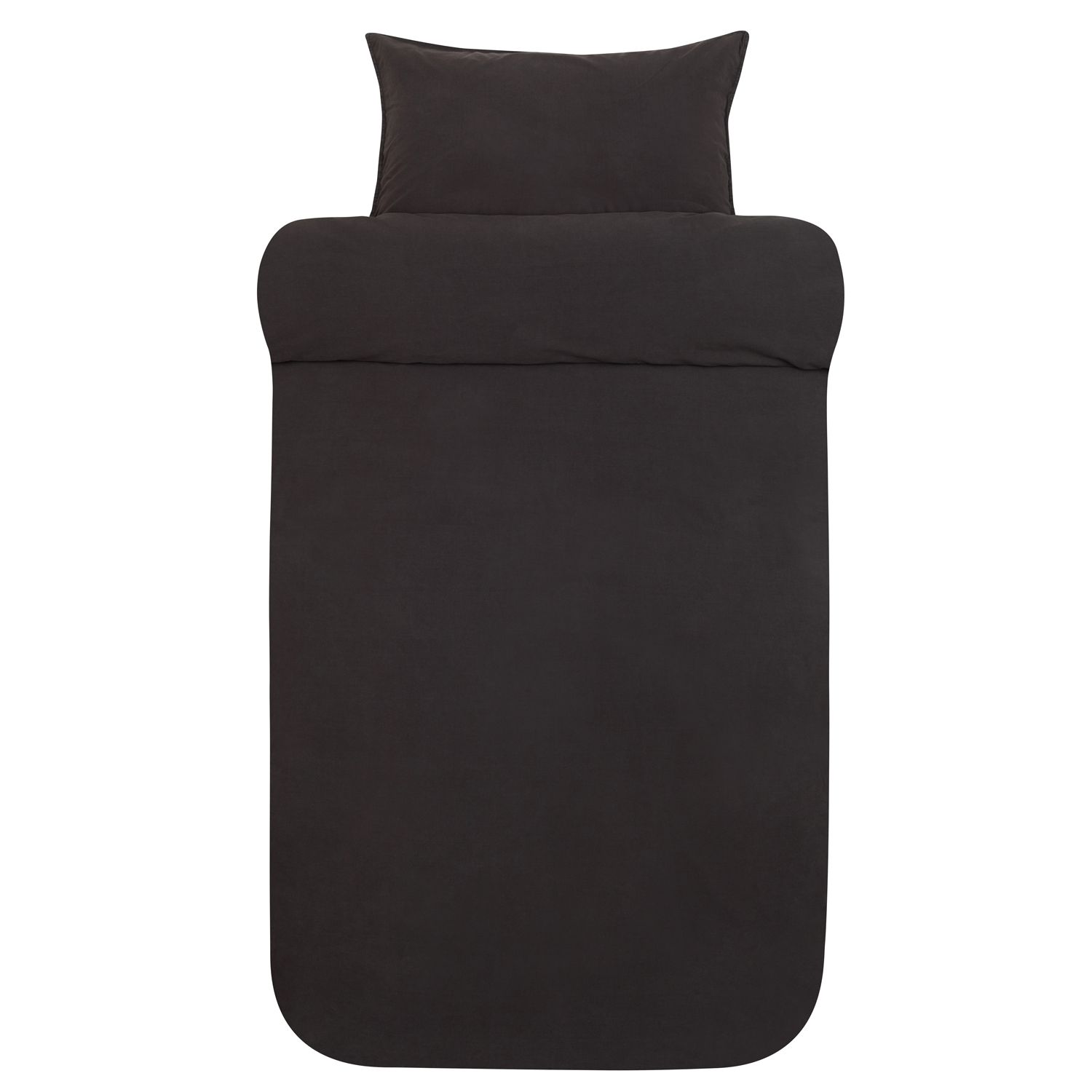 Økologisk sengetøj - Sort sengesæt i 100% stenvasket økologisk bomuld - 140x200 cm - Frøya - Høie of Scandinavia sengelinned