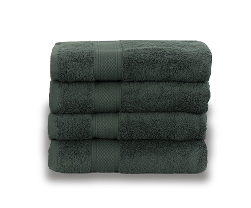 Billede af Håndklæde egyptisk bomuld - Gæstehåndklæde 40x60cm - Mørkegrøn - Luksus håndklæder fra By Borg