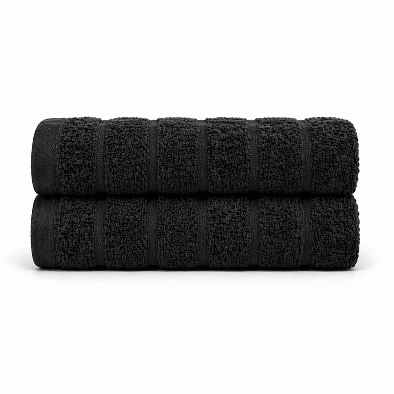 Bomulds håndklæder - 100% kæmmet bomuld - 50x100 cm - 2-pak - Sort