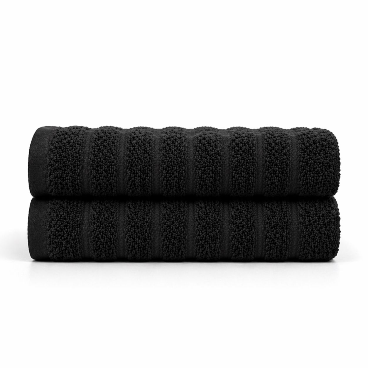 Bomulds håndklæder - 100% kæmmet bomuld - Badehåndklæder 70x140 cm - 2-pak - Sort