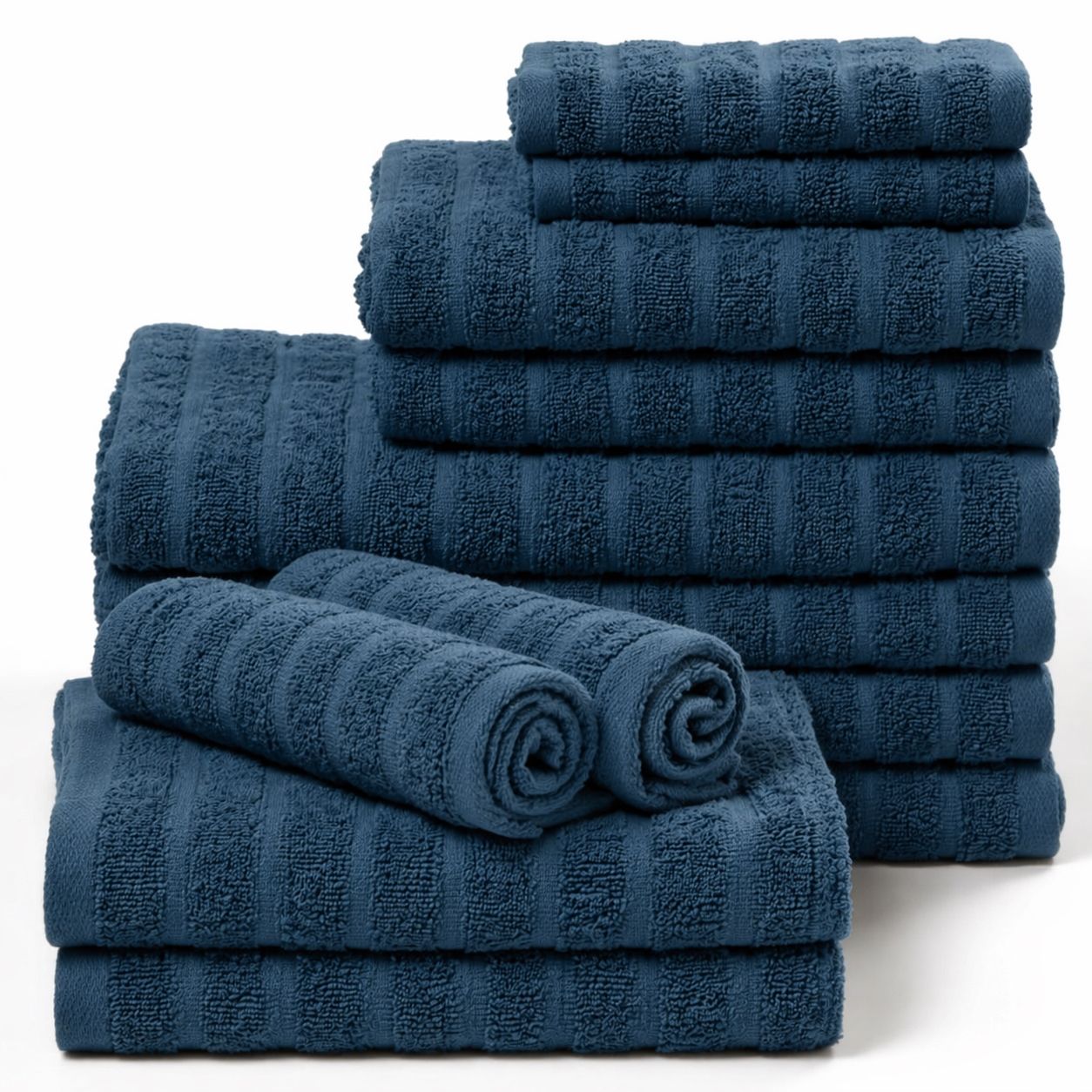 Bomulds håndklæder - 100% kæmmet bomuld - 12-pak - Blå