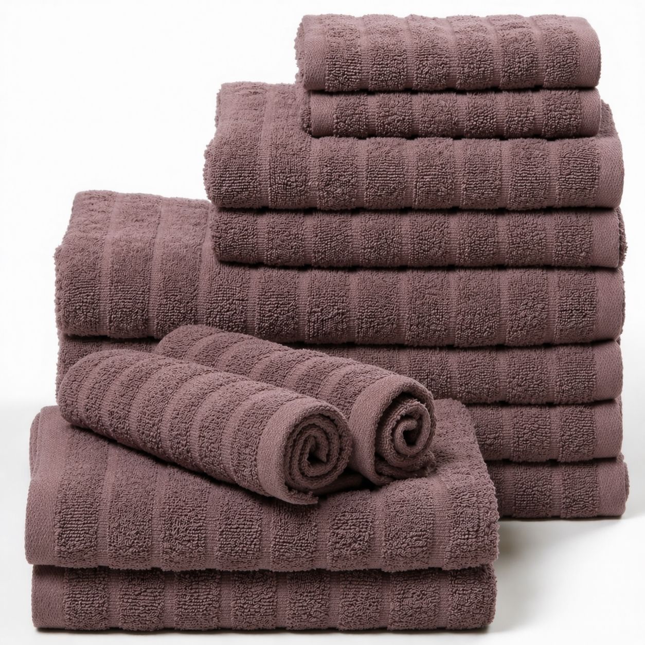 Bomulds håndklæder - 100% kæmmet bomuld - 12-pak - Lavendel