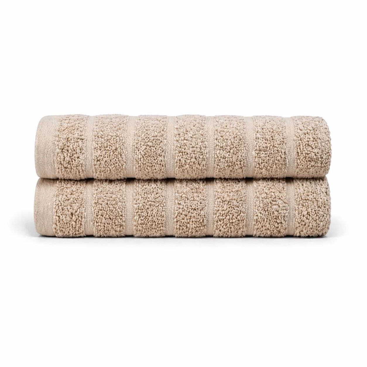 Bomulds håndklæder - 100% kæmmet bomuld - 50x100 cm - 2-pak - Sand