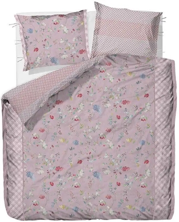 Billede af Blomstret sengetøj 140x220 cm - Hummingbird lilla - Vendbar sengesæt - 100% bomuld - Pip Studio sengetøj