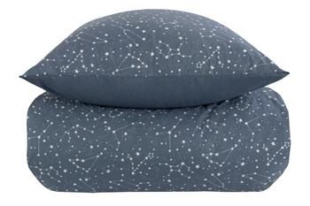 14: Sengetøj 150x210 cm - Zodiac blue - Stjernebillede - Dynebetræk i 100% Bomuld - Borg Living sengesæt