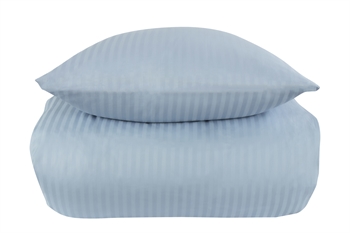 4: Lyseblåt sengetøj - 150x210 cm - Stribet sengetøj - 100% Bomuldssatin - Borg Living sengesæt