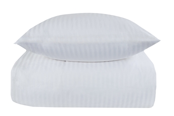 2: Hvidt sengetøj - 150x210 cm - Sengesæt i 100% Bomuldssatin - Borg Living sengelinned