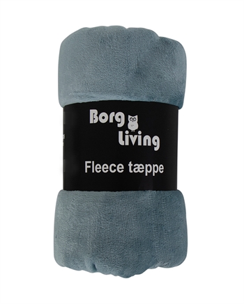 9: Fleece tæppe - Støvet blå - 150x200 cm - Blødt og lækkert sofatæppe - Borg Living