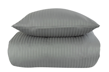 Lysegråt sengetøj 140x220 cm - Sengesæt i 100% Bomuldssatin - Borg Living sengelinned