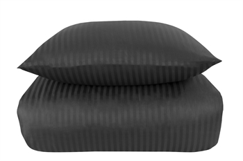 Sengetøj dobbeltdyne 200x200 cm - Antracit gråt sengesæt i 100% Bomuldssatin - Borg Living sengelinned