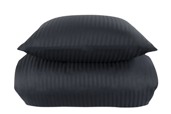 Sengetøj dobbeltdyne 200x200 cm - Mørkeblåt sengetøj i 100% Bomuldssatin - Borg Living sengelinned