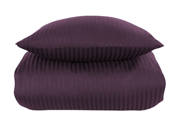 Dobbeltdyne sengetøj 200x220 cm - Lilla stribet sengetøj - 100% Bomuldssatin - Borg Living sengesæt