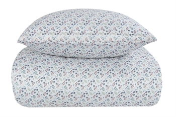 Billede af Sengetøj 140x200 cm - Potpuri blue - Blomstret sengesæt - 100% Bomuldssatin sengetøj - By Night