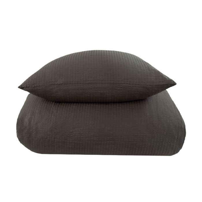 Billede af Sengetøj 240x220 - King size - Grå - Bæk og Bølge sengetøj - Sengesæt i 100% Bomuld - By night sengetøj i krepp