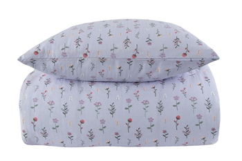 Bæk og bølge sengetøj - 140x200 cm - Blomstret sengetøj - Purple Flowers - Borg Living sengesæt
