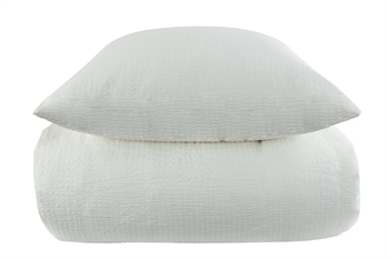 Billede af Bæk og Bølge sengetøj 140x220 cm - Hvidt sengesæt 100% Bomulds krepp - By Night sengelinned