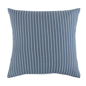 Pudebetræk 60x63 cm - Bæk og Bølge - 2 i 1 design - Blåt & hvid stribet - 100% Bomuld - By Night