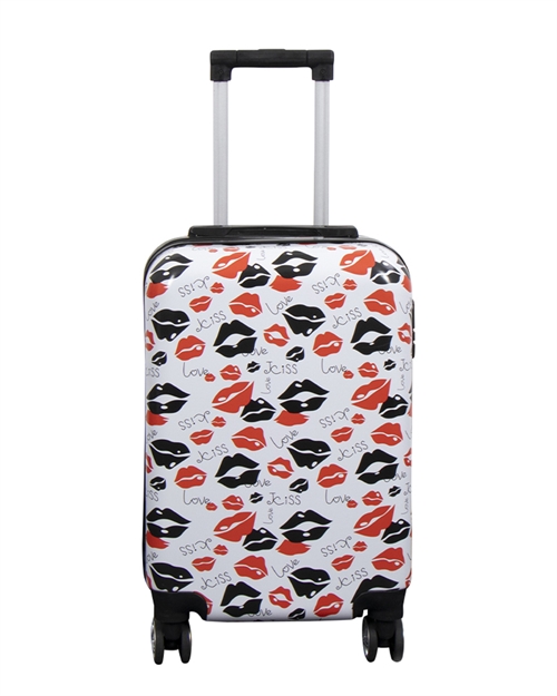 Kabine kuffert - Hardcase letvægt kuffert - Trolley med motiv - Kiss & Love
