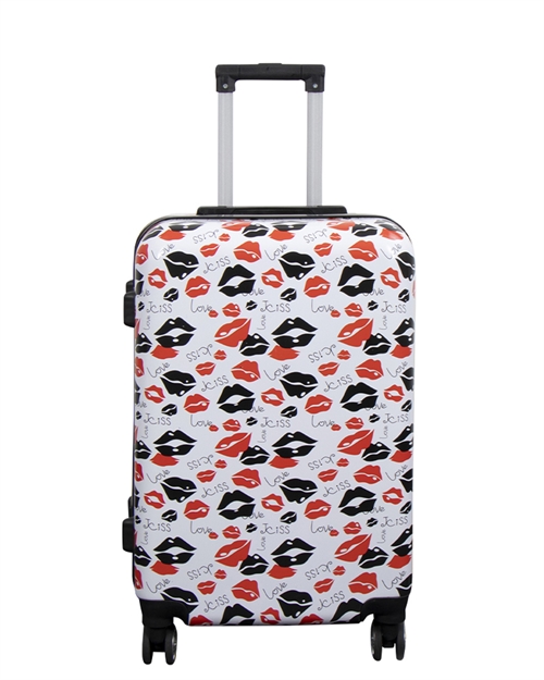 Kuffert - Hardcase kuffert - Str. Medium - Kuffert med motiv - Kiss & Love - Eksklusiv letvægt rejsekuffert