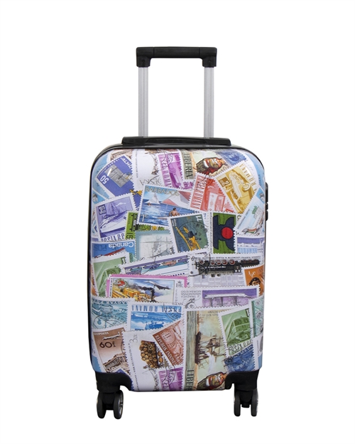 Kabine kuffert - Hardcase letvægt kuffert - Trolley med motiv - Frimærker