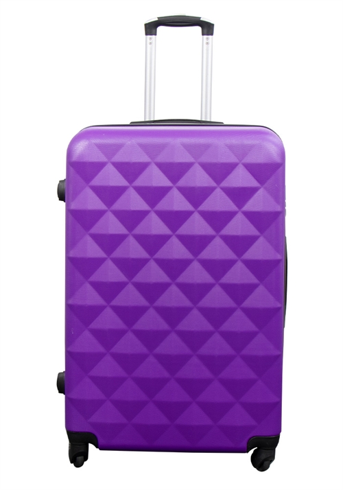 Stor kuffert - Diamant lilla - Hardcase kuffert - Smart rejsekuffert