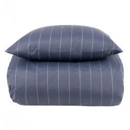 Sengetøj - Blå stribet sengesæt - Borg Living sengelinned i polycotton 
