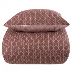 Sengetøj - Harlequin peach - Dynebetræk med 2 design i 100% Bomuld - Borg Living sengesæt