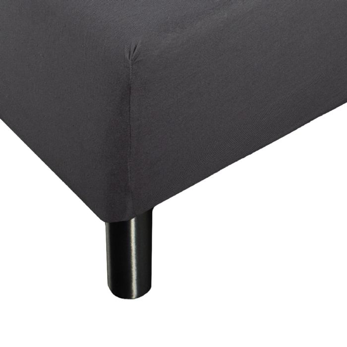 Blødt lagen 140x200 cm - Faconlagen i 100% bomuldssatin - Antracit gråt boxlagen til madras - Borås Cotton Cloud satin lagen